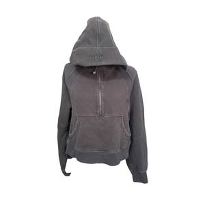Lululemon Scuba Hoodie Womens M/L Black Half Zip Fleece Oversized Crop